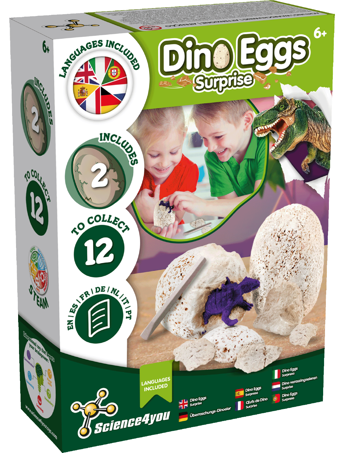 Huevos de Dinosaurios Sorpresa (Versión Multilingüe)