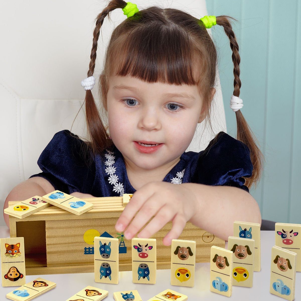 Dominó de Madera para niños - Animales