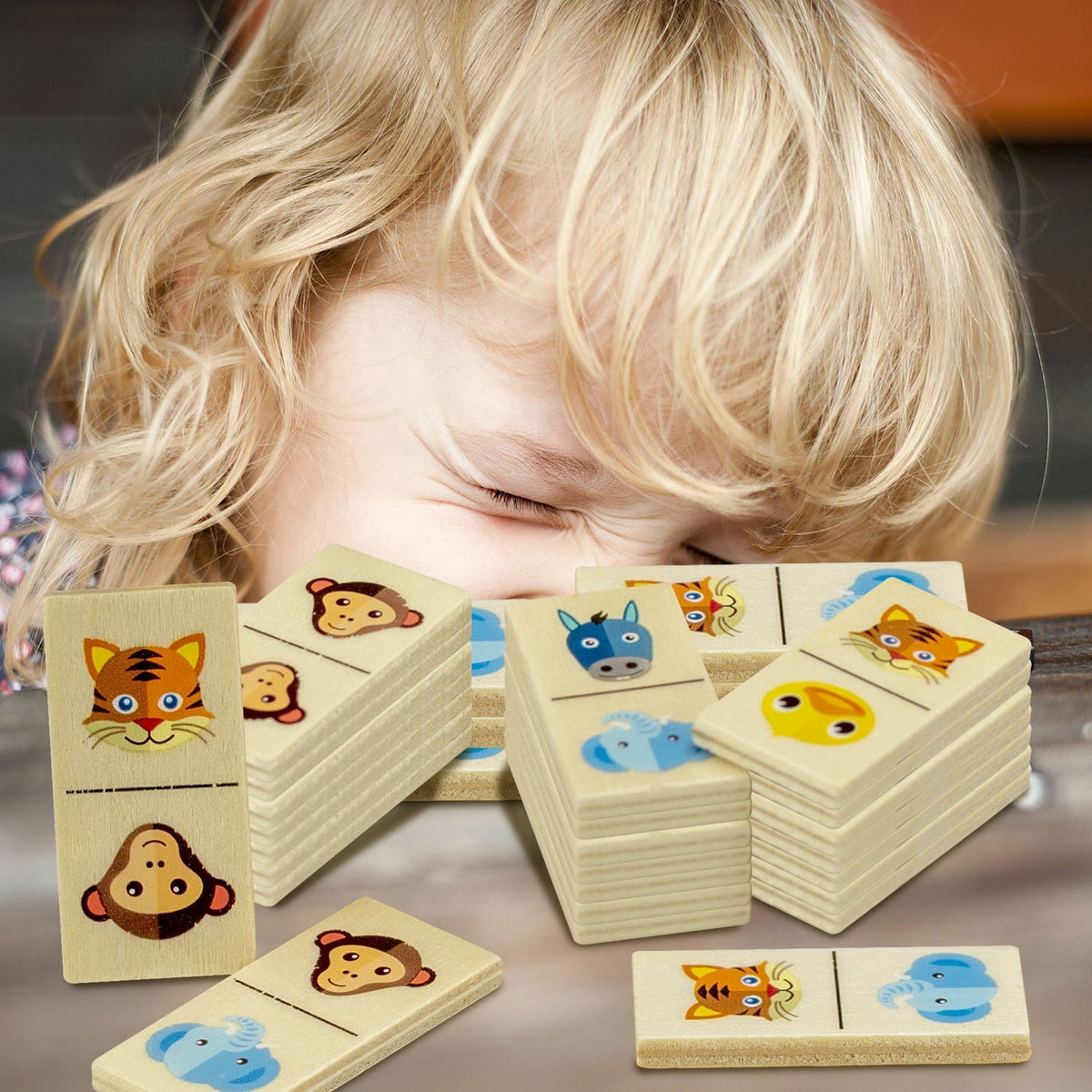 Dominó de Madera para niños - Animales
