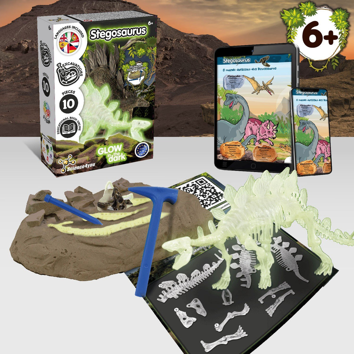 Fossil Excavations Glow in the Dark - Stegosaurus