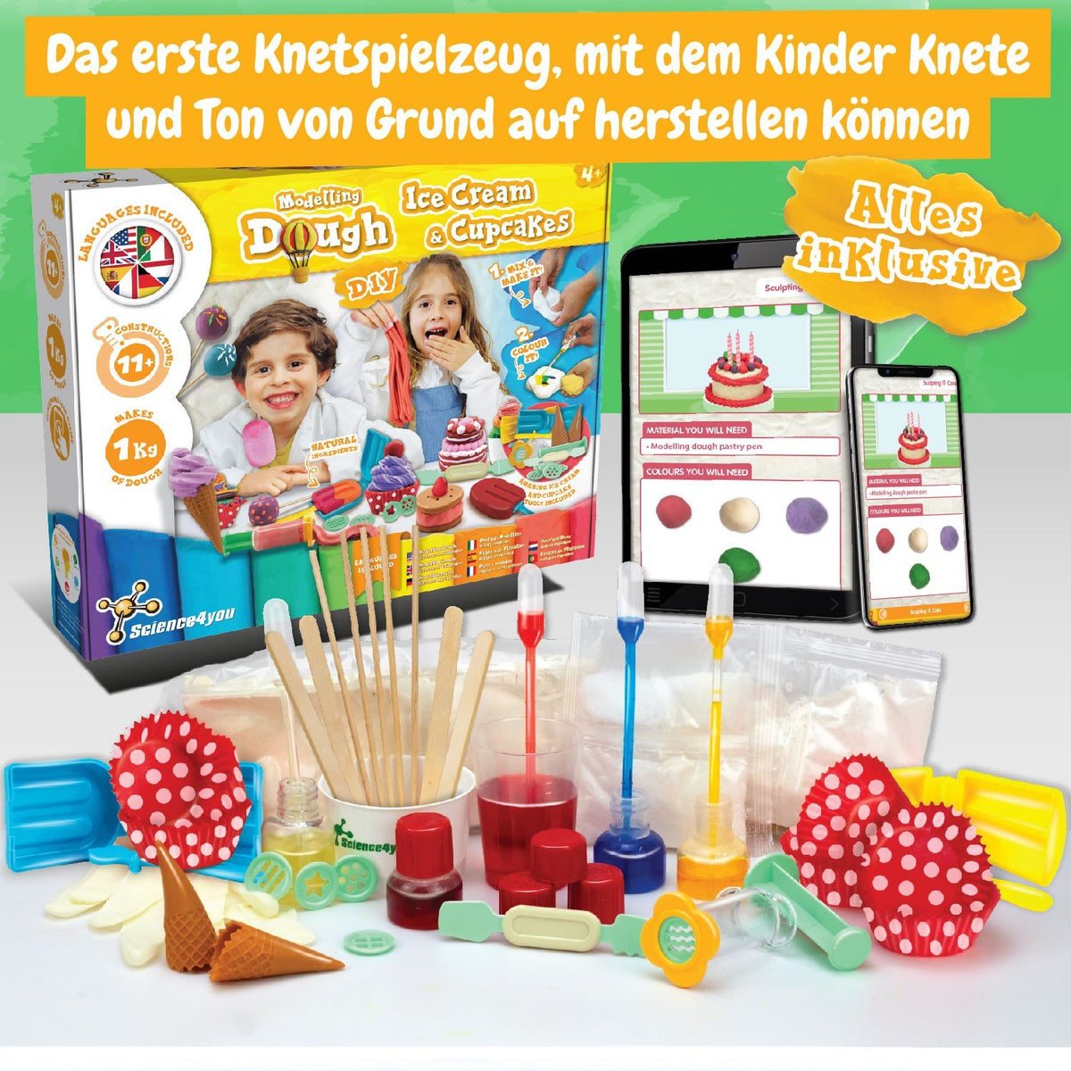 Knete-Fabrik Eiscreme und Cupcakes