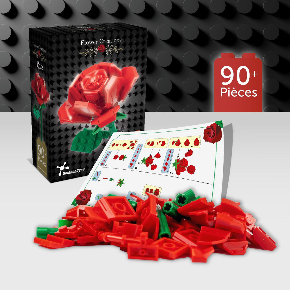 Kit de Construction Rose Rouge