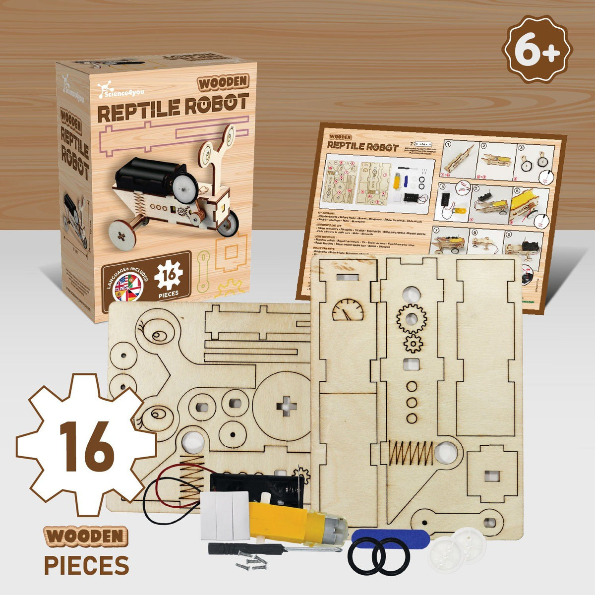 Reptil Robot de Madera