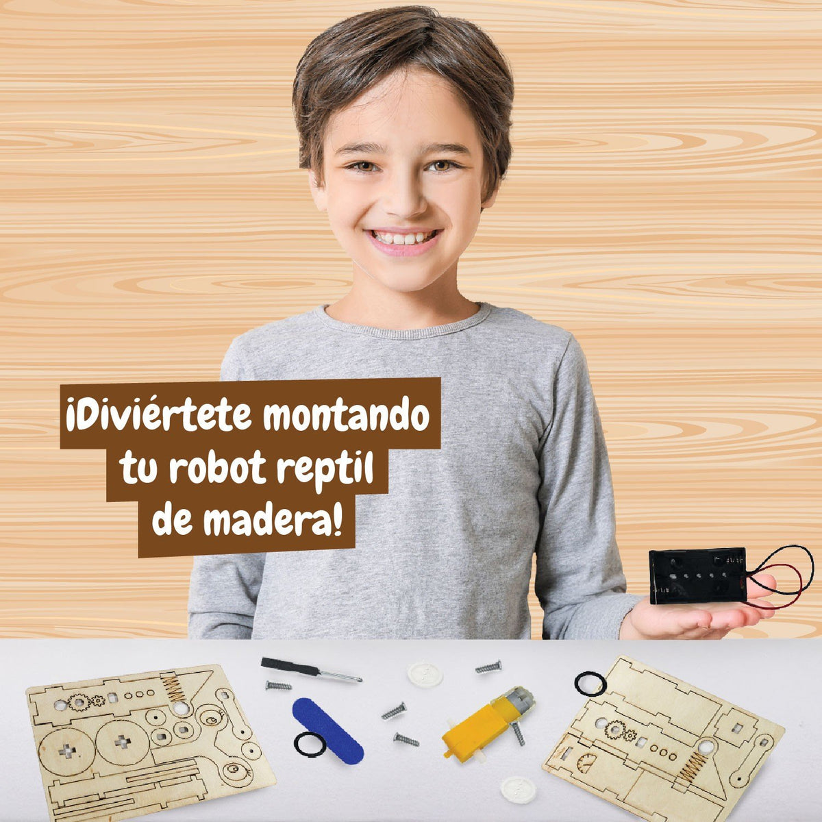 Reptil Robot de Madera
