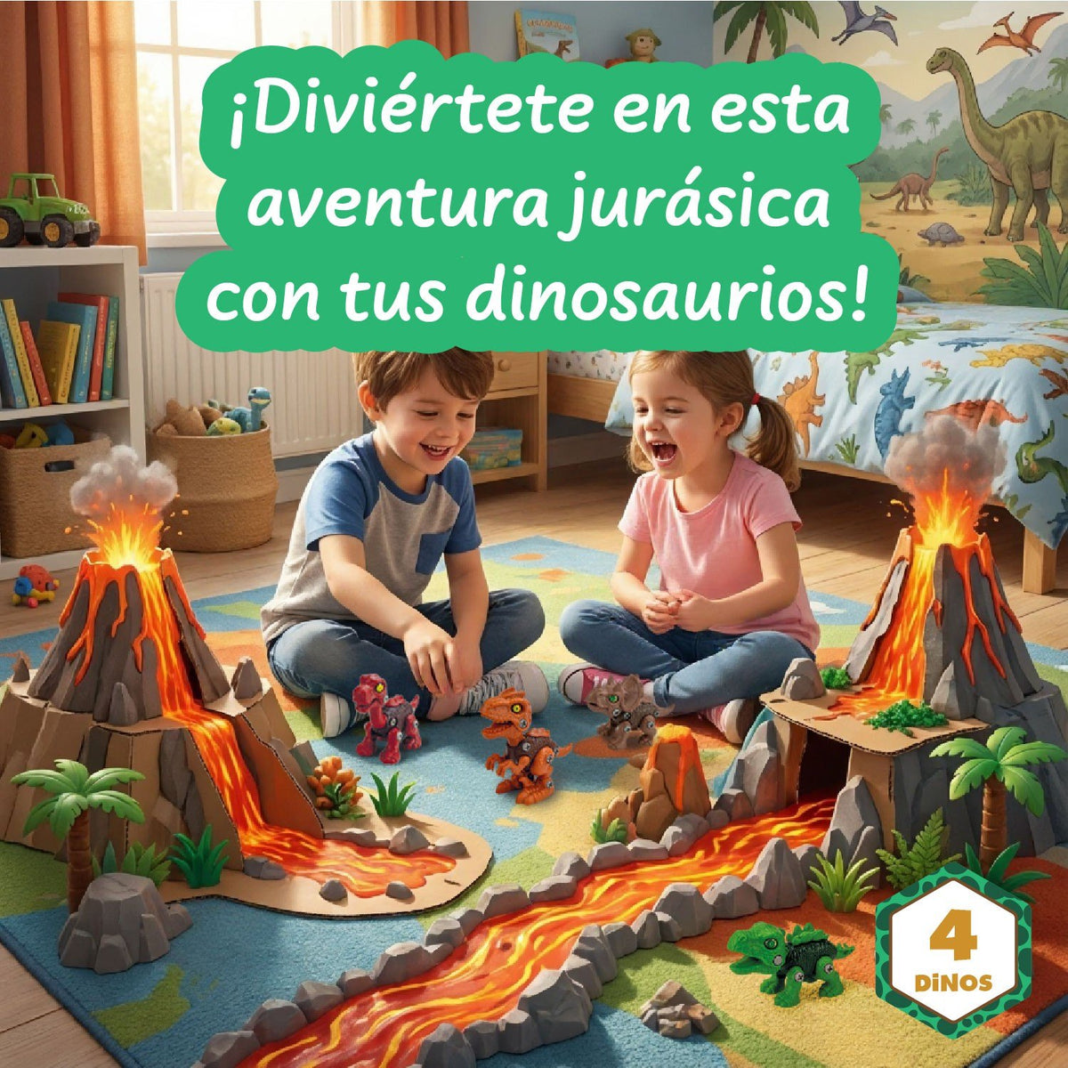 Dinossauros 4 em 1 DIY
